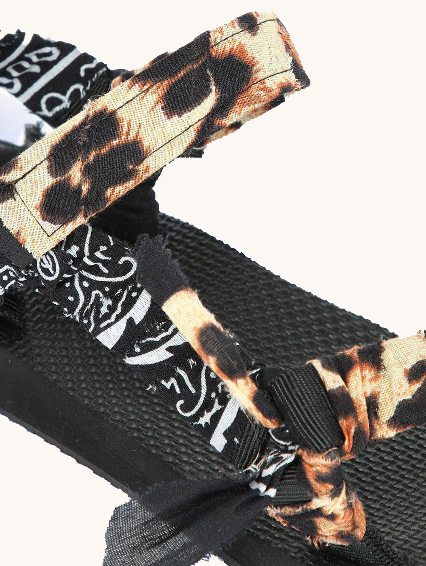 Trekky Sandal in Leopard Print & Black Bandana