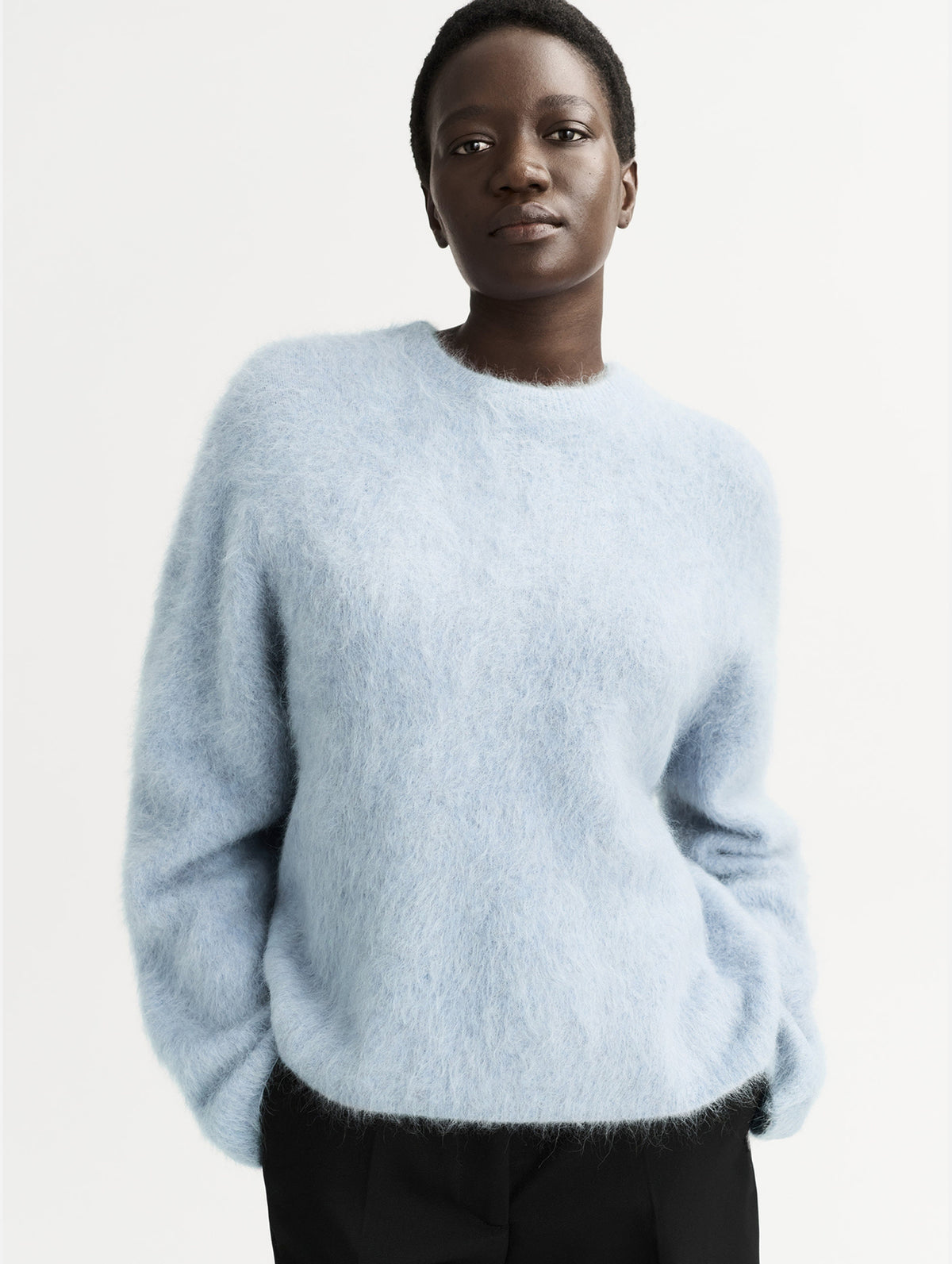 Alpaca Crewneck in Light Blue