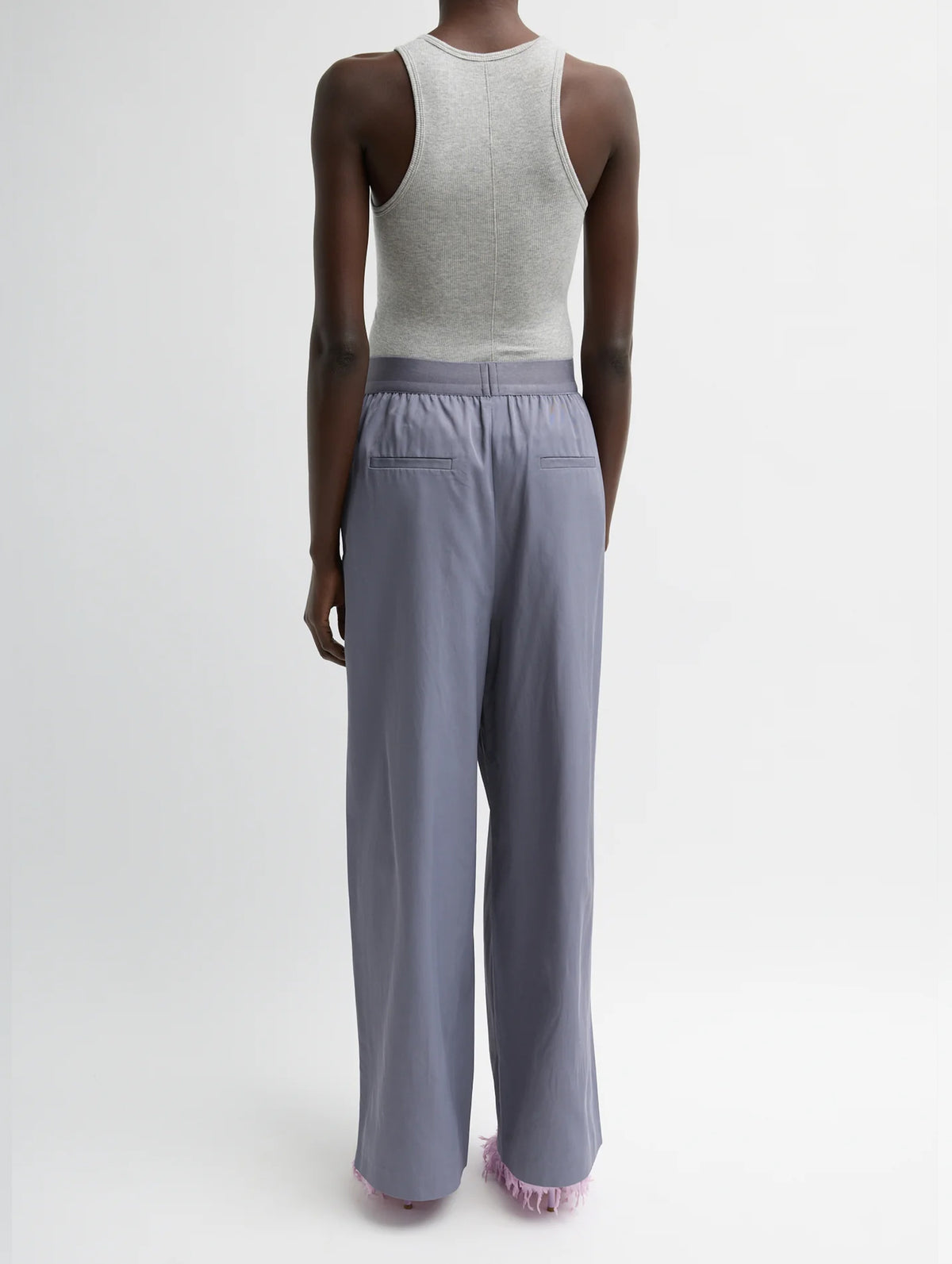 Drapey Suiting Marit Pull On Pant in Deep Violet