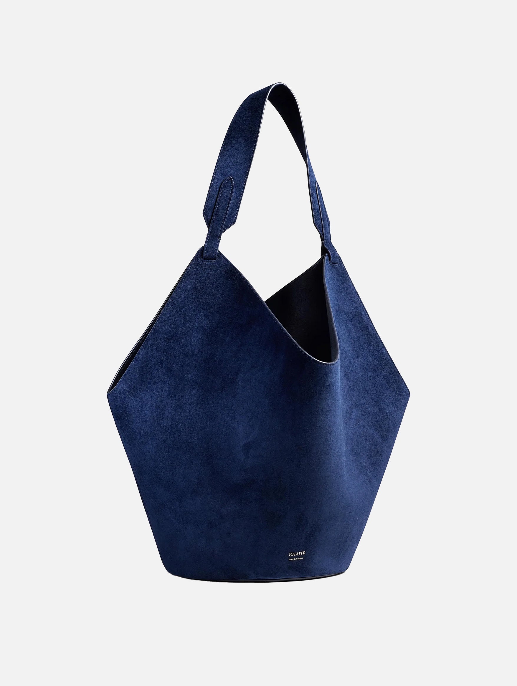 Medium Lotus Tote in Midnight Suede