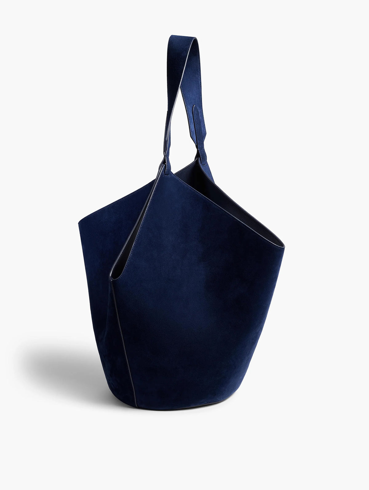 Medium Lotus Tote in Midnight Suede