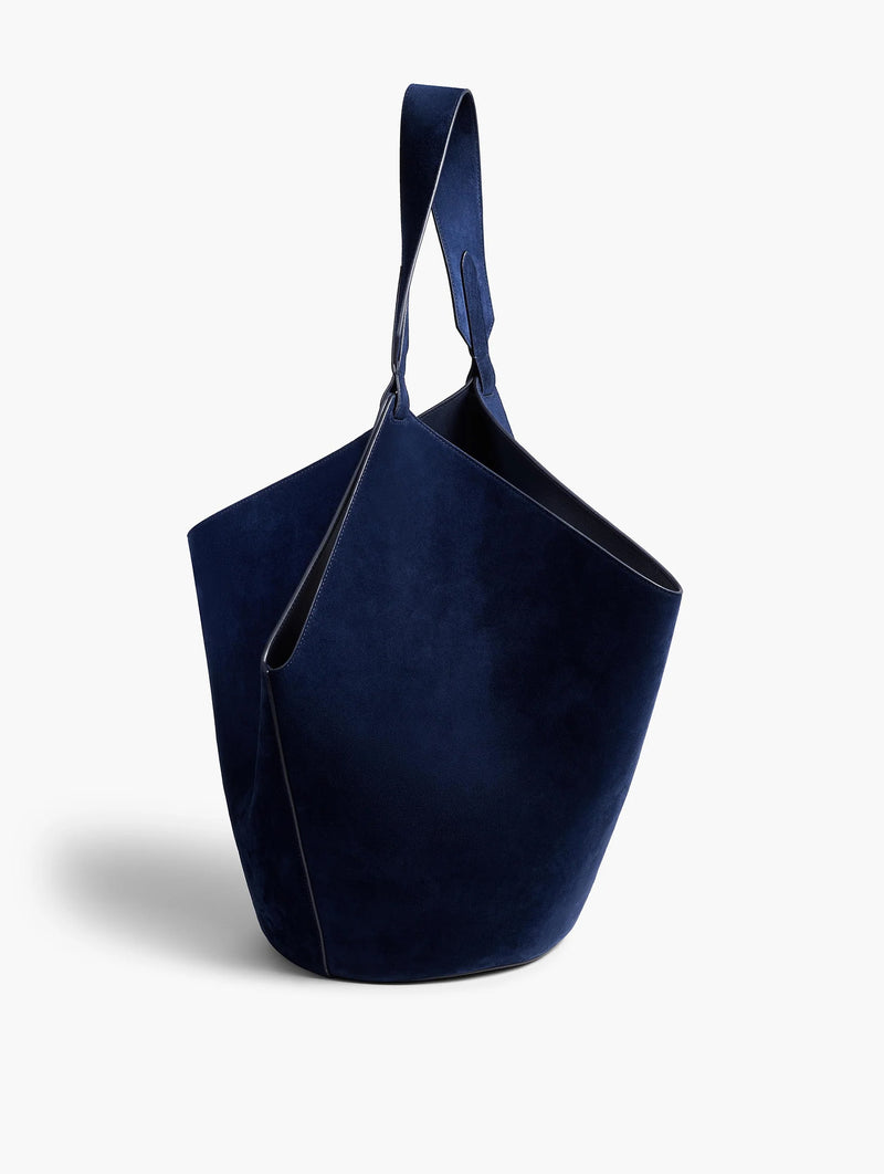 Medium Lotus Tote in Midnight Suede