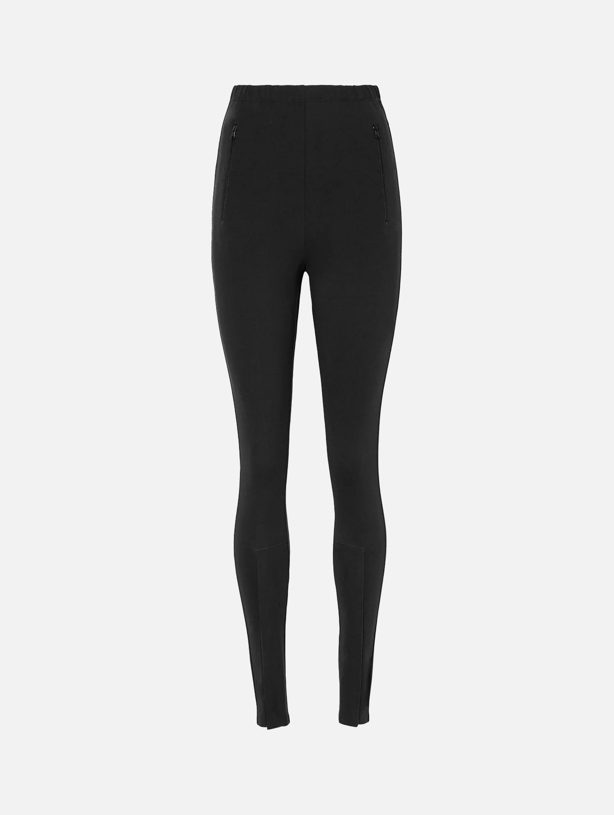 Opaque Front Zip Legging in Black