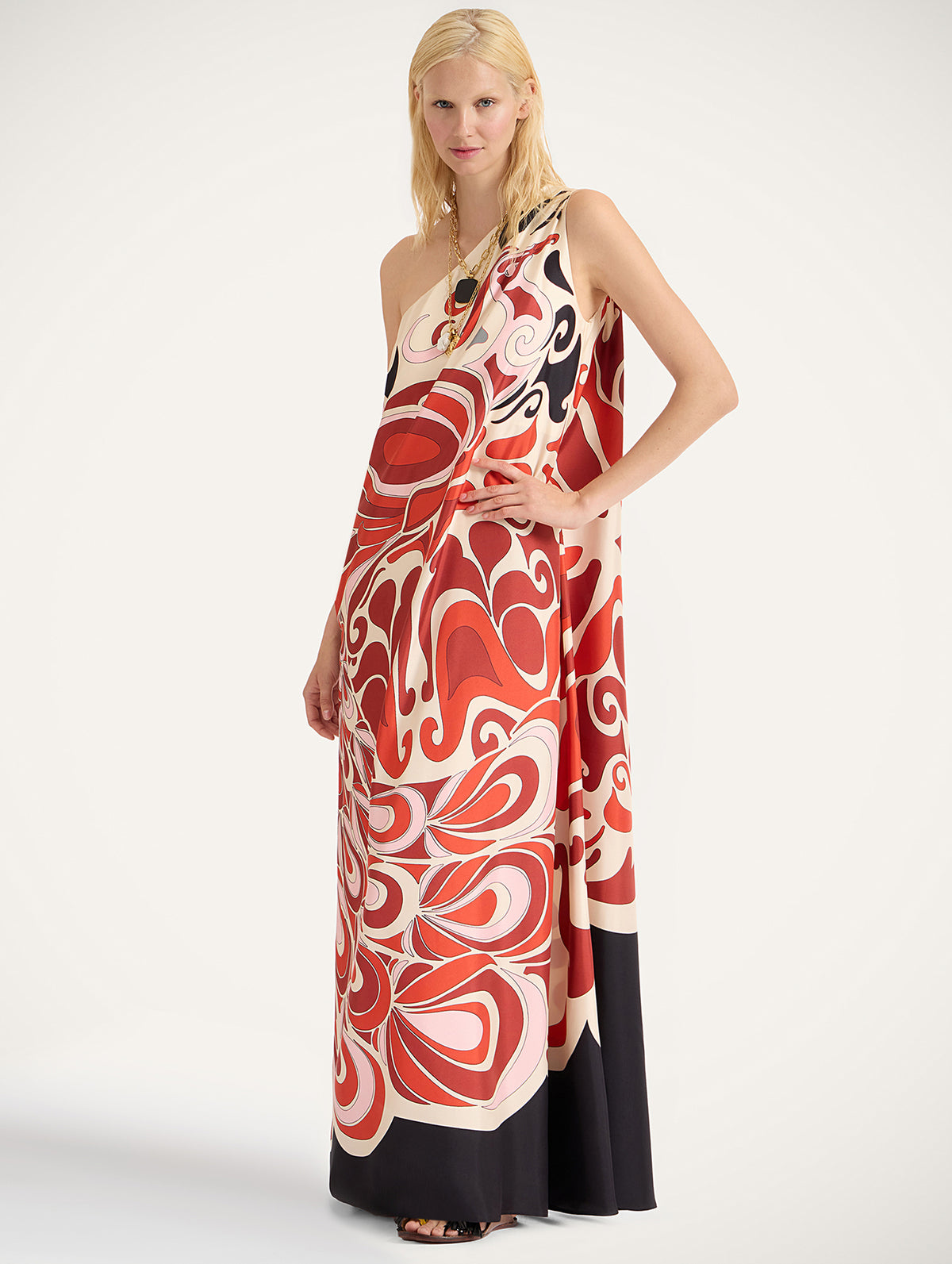 Roy Silk Dress in Phoenix Placée