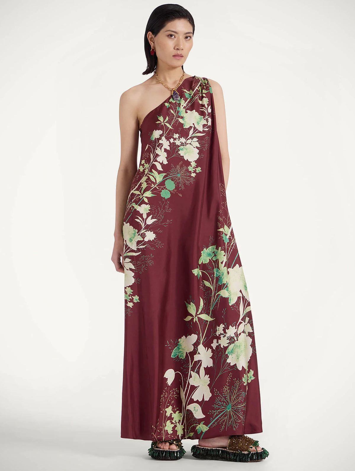 Roy Silk Dress in Woodland Placée