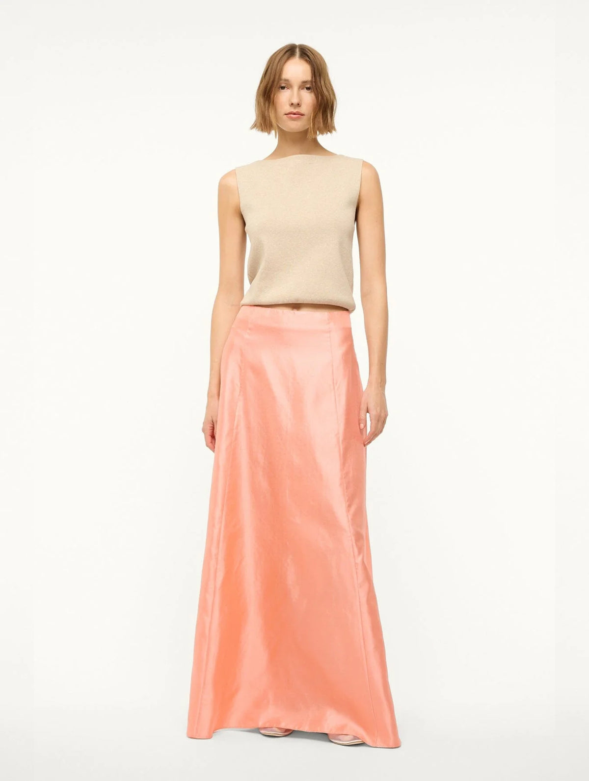 Vincenzo Silk Skirt in Carnation