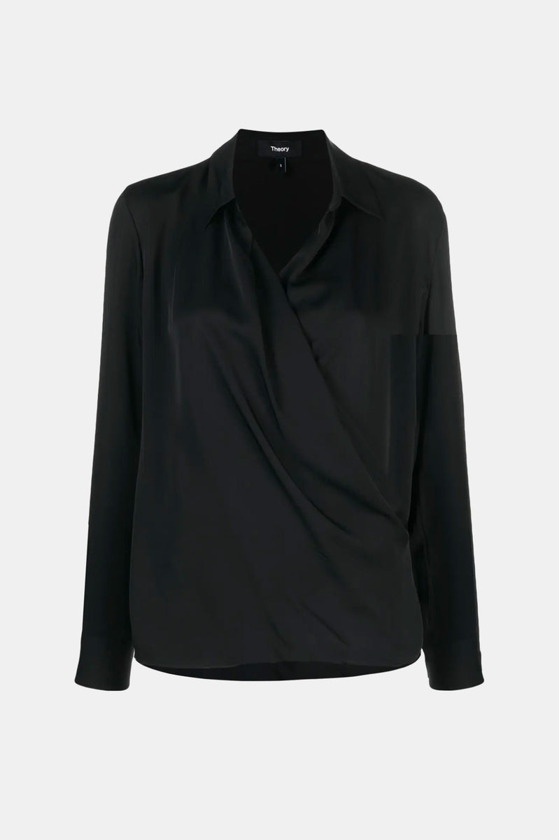 Wrap Silk Blouse in Black – Muse Boutique