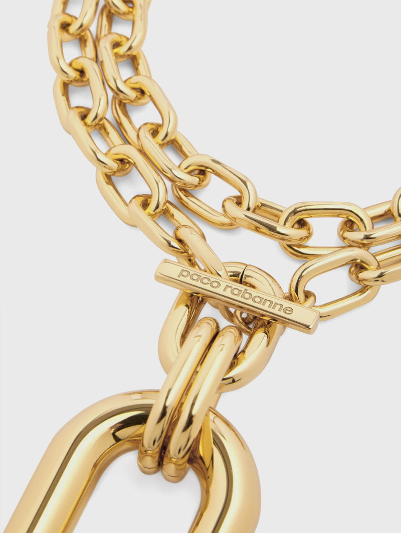 Double XL Link Necklace With Pendant in Gold