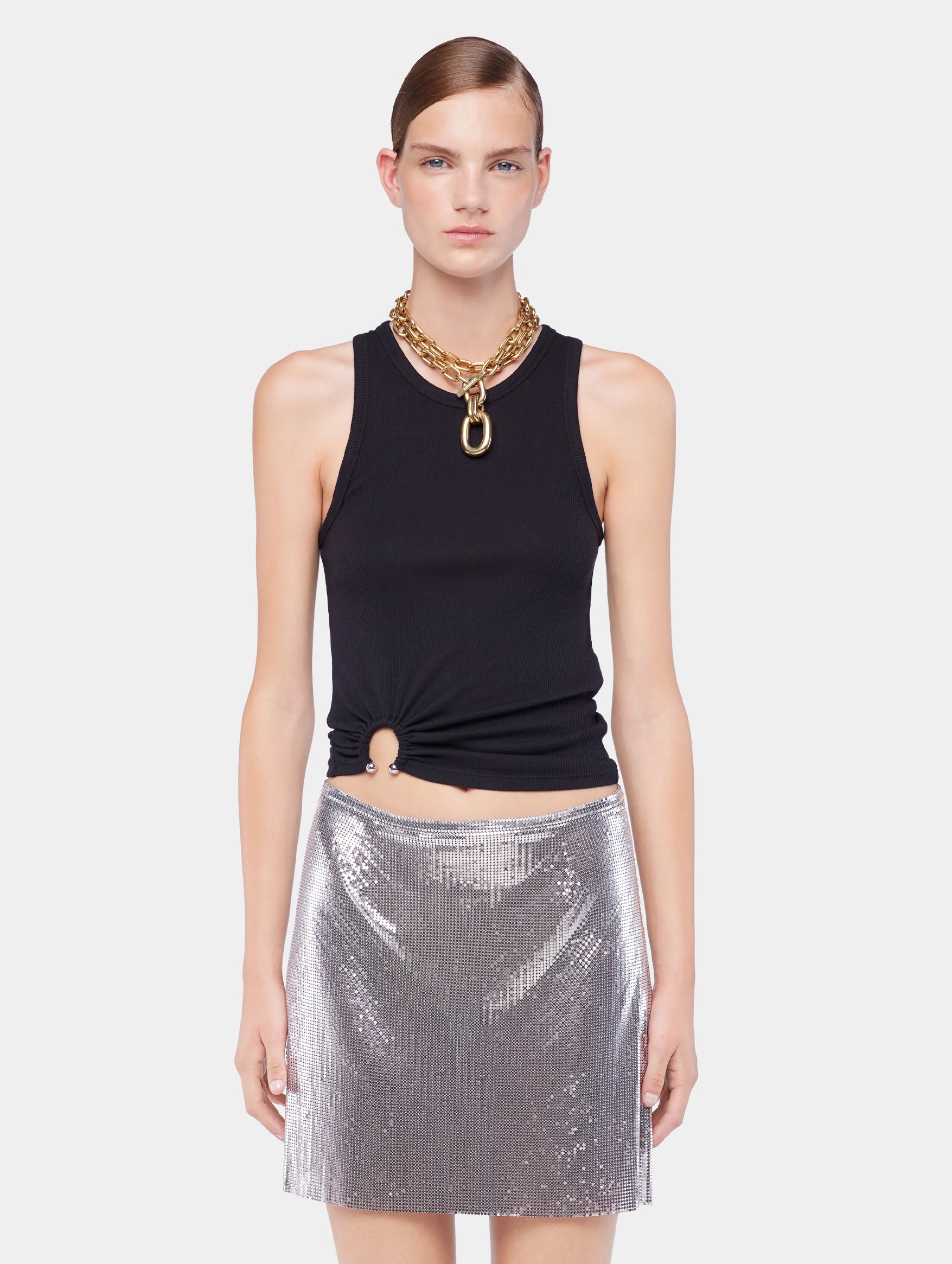 Double XL Link Necklace With Pendant in Gold