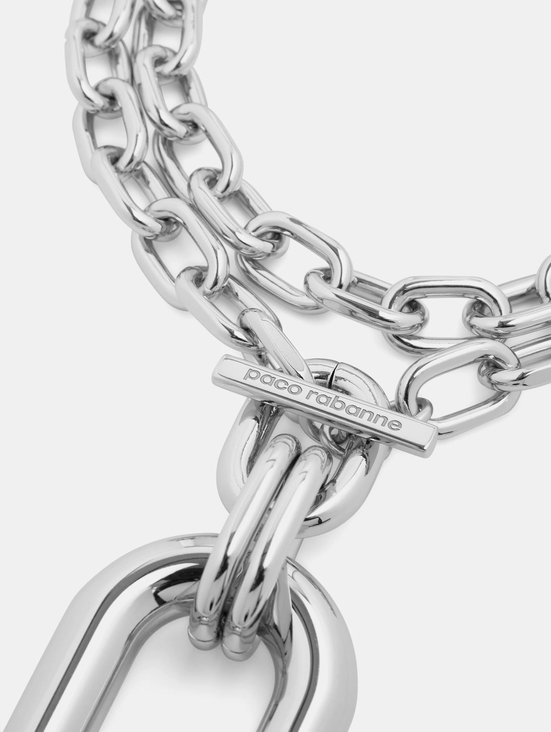 Double XL Link Necklace With Pendant in Silver