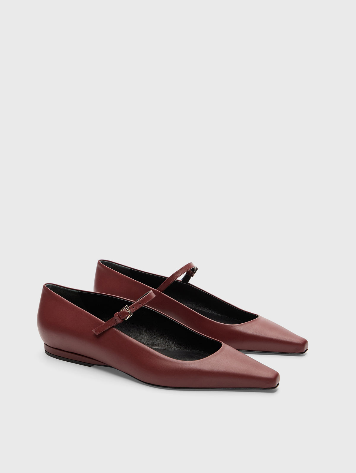 Alice Leather Ballerinas in Burgundy