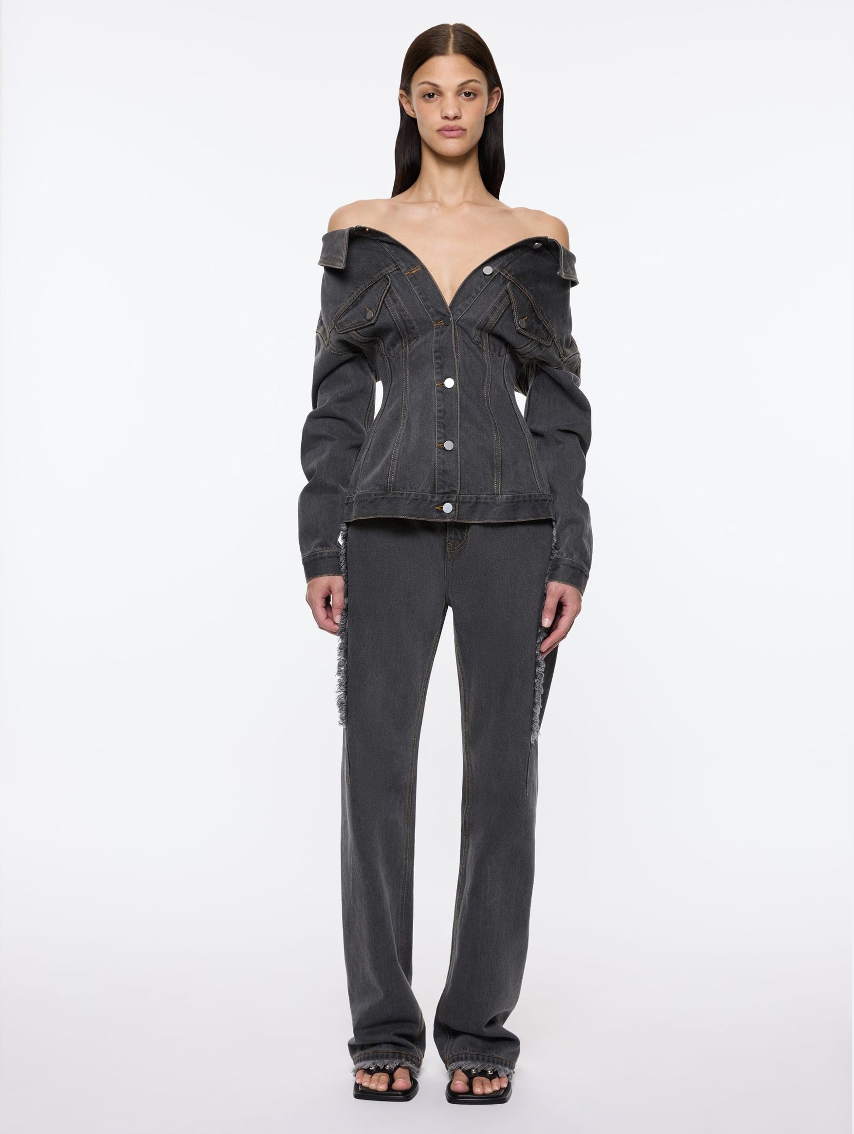 Jemimah Denim Jacket in Charcoal