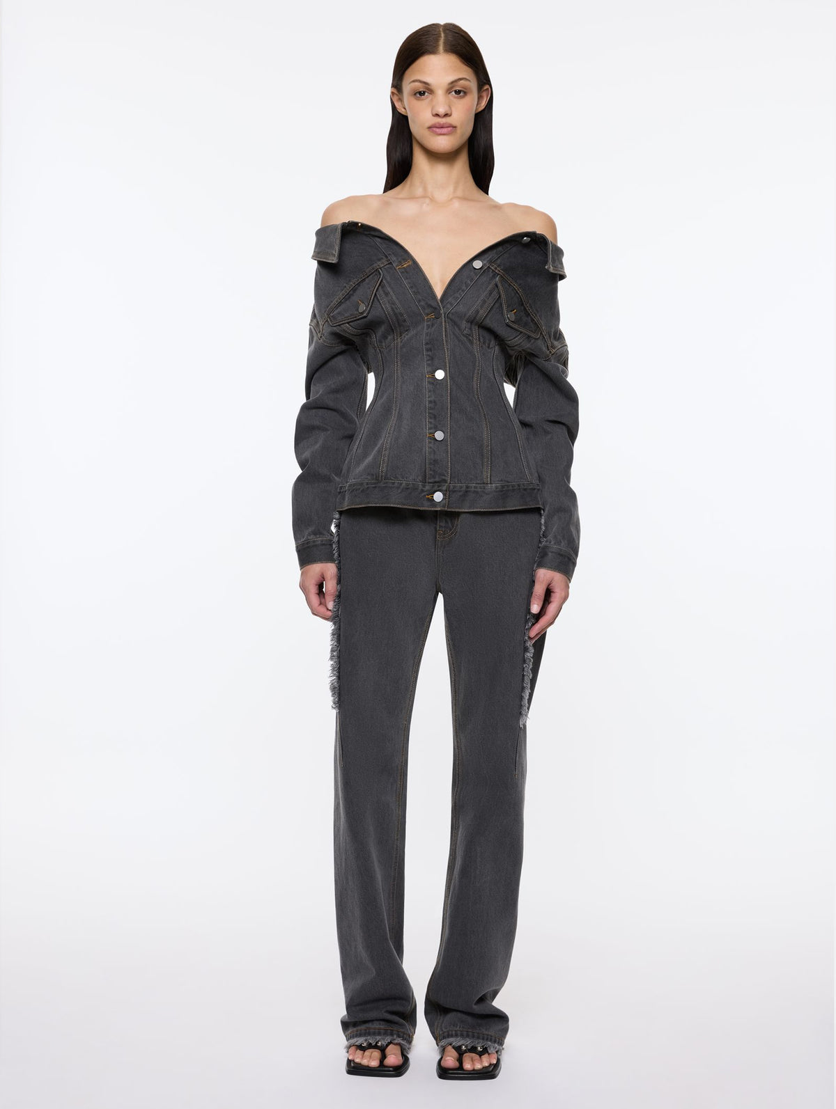 Jemimah Denim Jacket in Charcoal