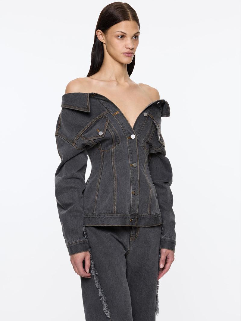 Jemimah Denim Jacket in Charcoal