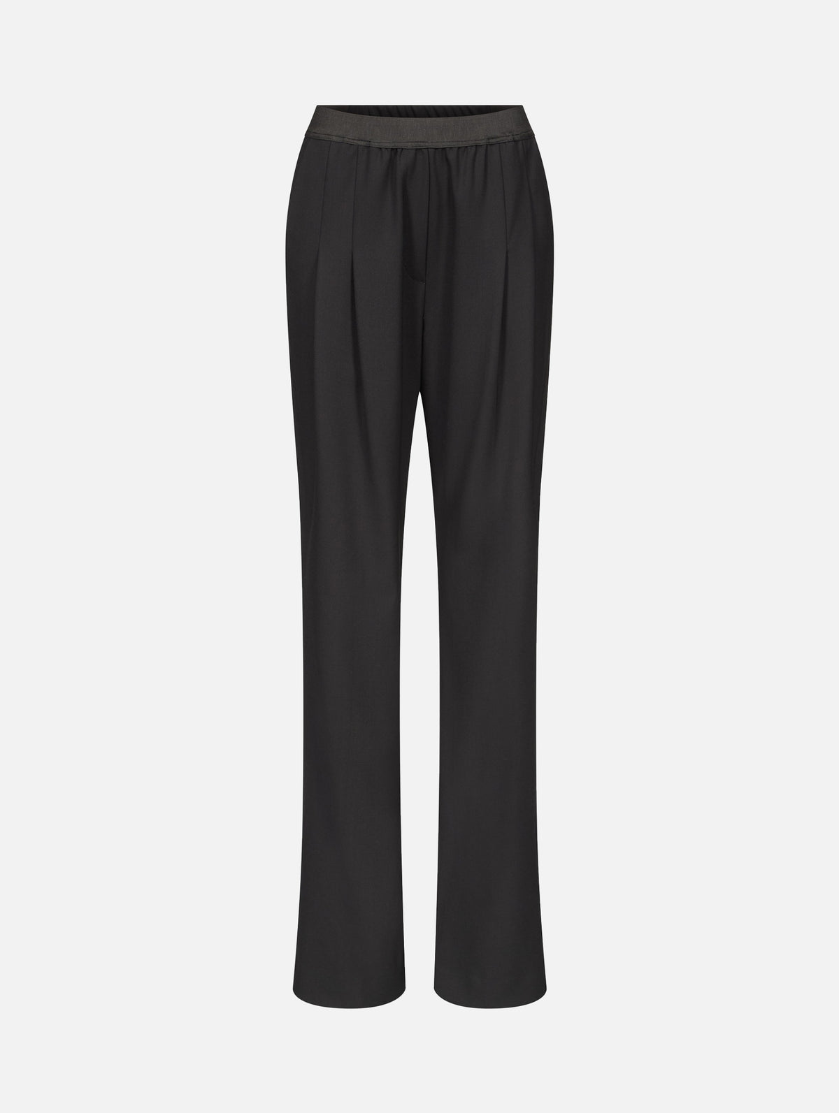 Niro Wool Elastic Waistband Pants in Black