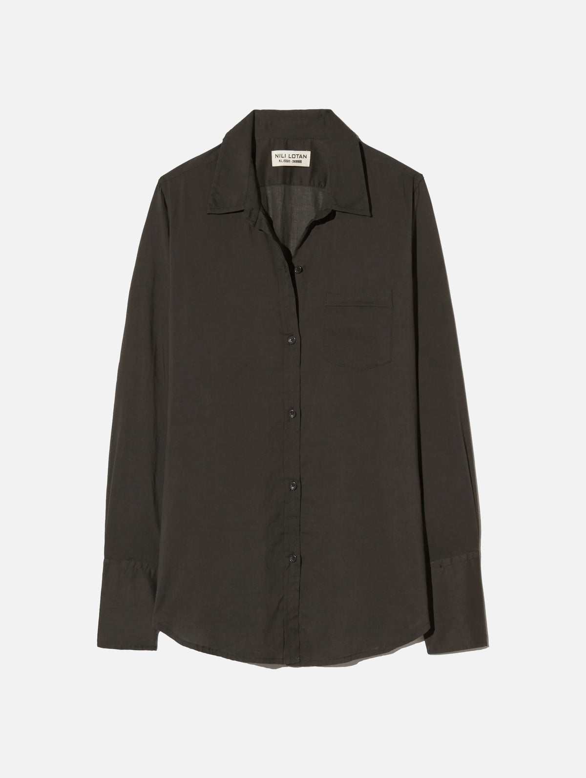 NL Cotton Voile Shirt in Chocolate Brown