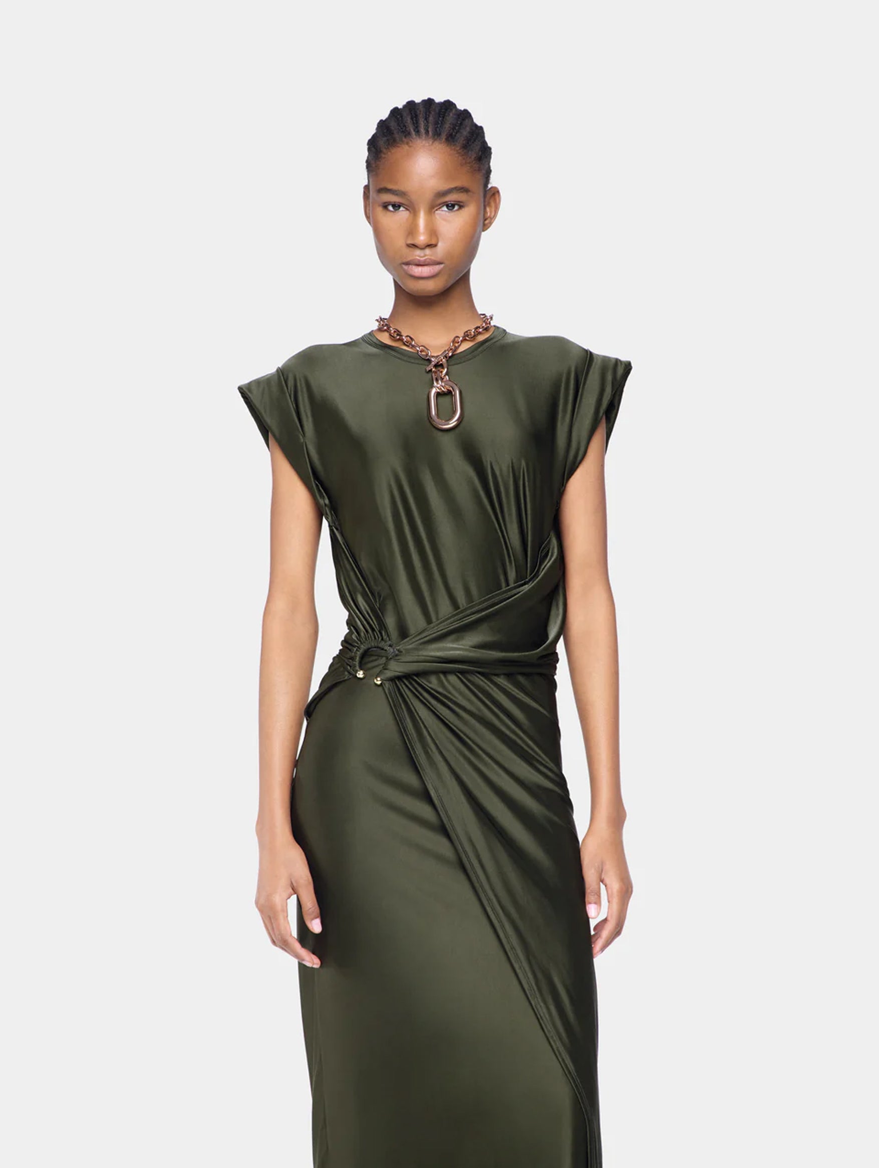 Robe Long Dress in Khaki