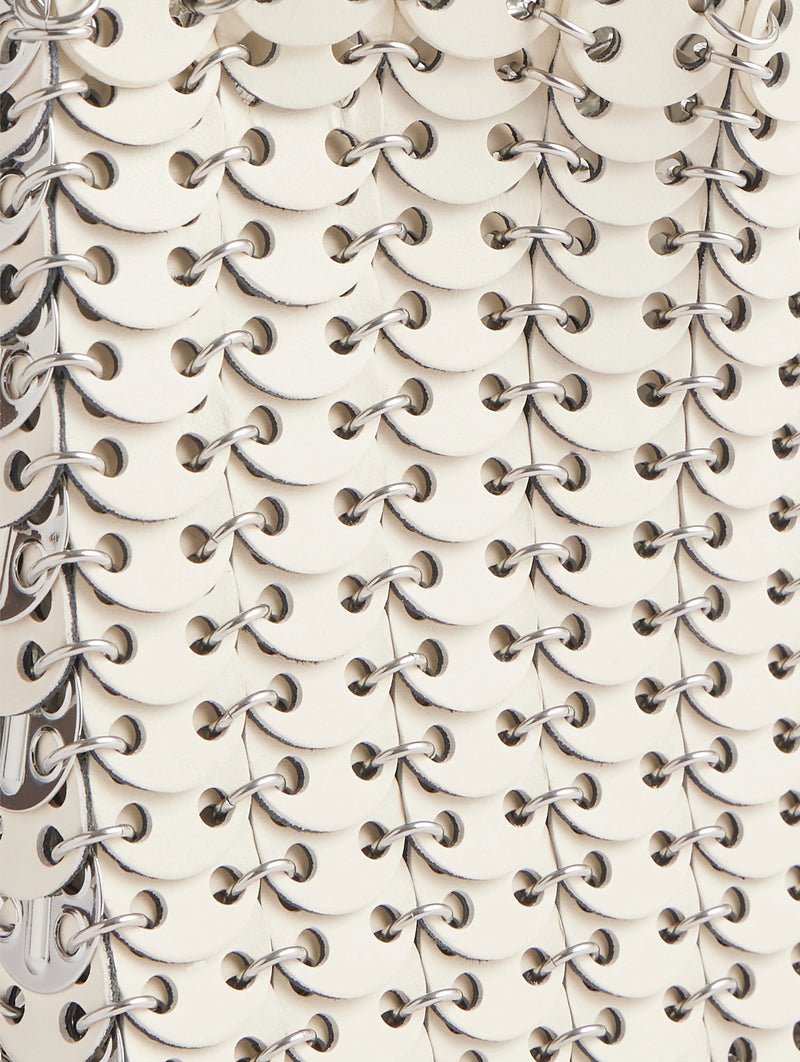 1969 Reversible Leather Flip Bag in Silver and Ivory