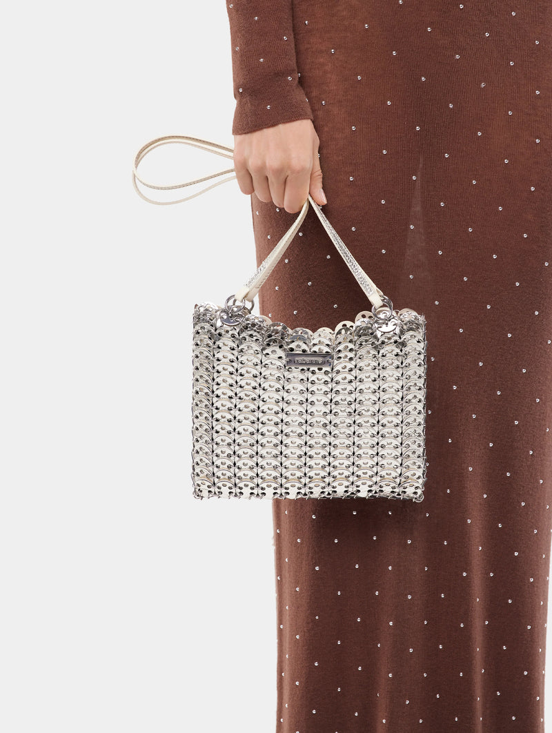 1969 Reversible Leather Flip Bag in Silver and Ivory