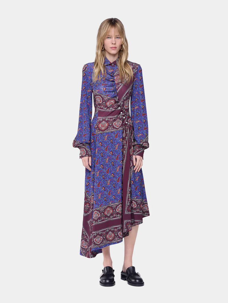 Robe Long Dress in Bandana Paisley Scarf
