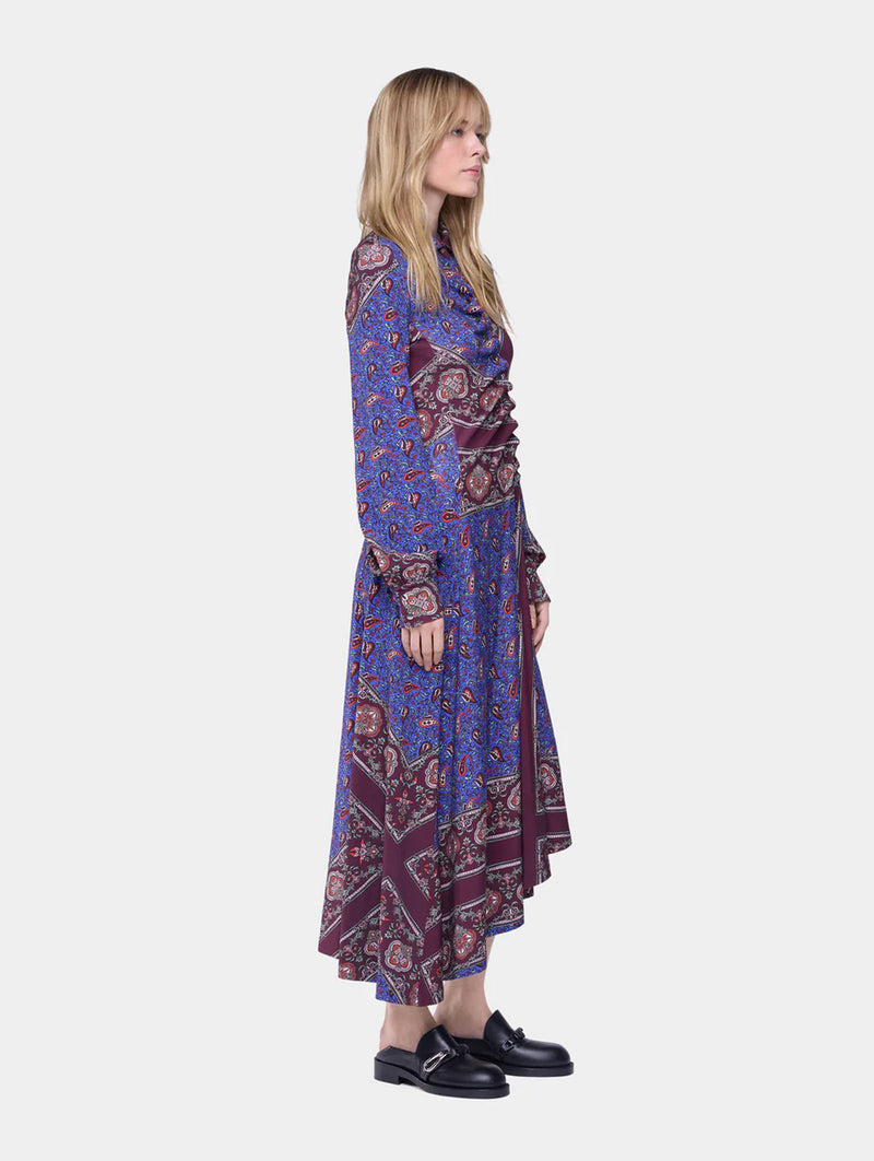 Robe Long Dress in Bandana Paisley Scarf