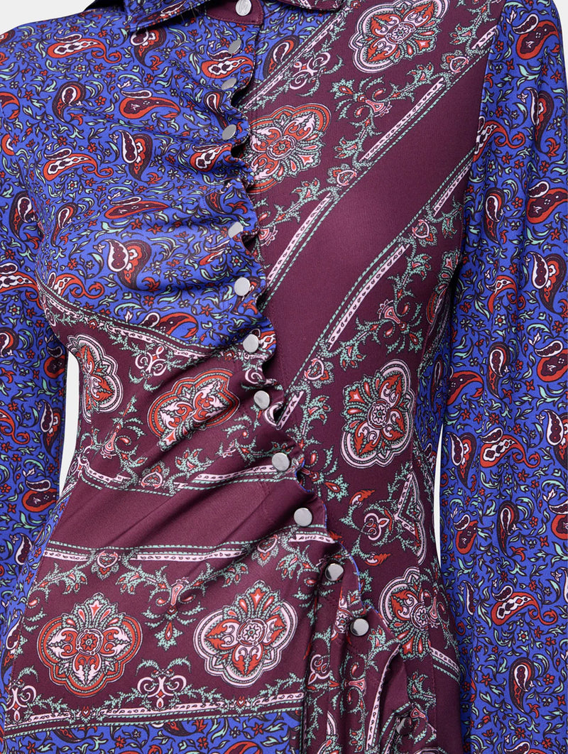 Robe Long Dress in Bandana Paisley Scarf