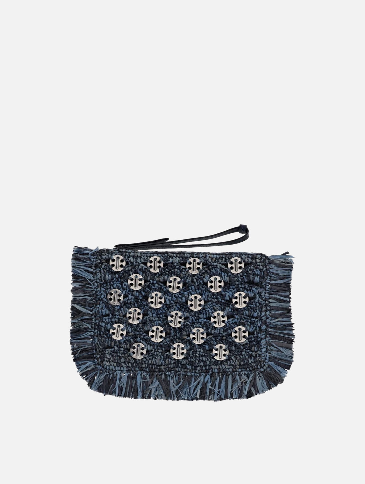 Raffia Pouch in Denim