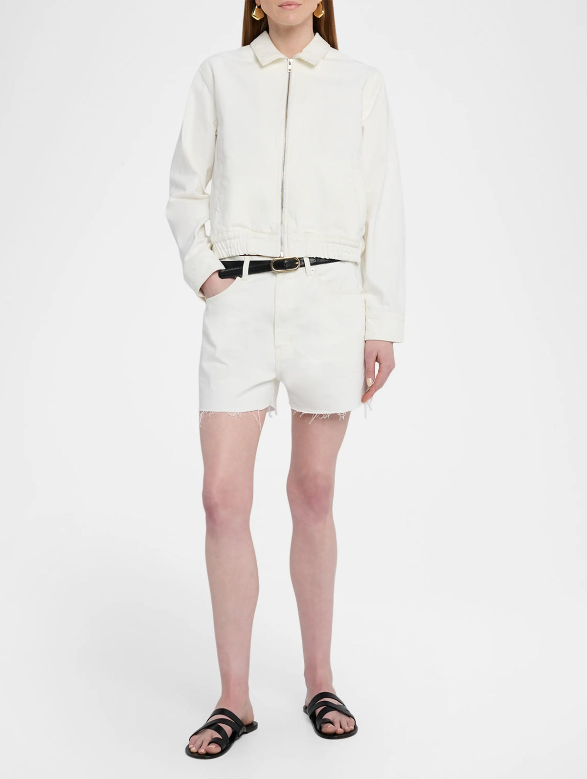 Cobain Denim Short in Cream