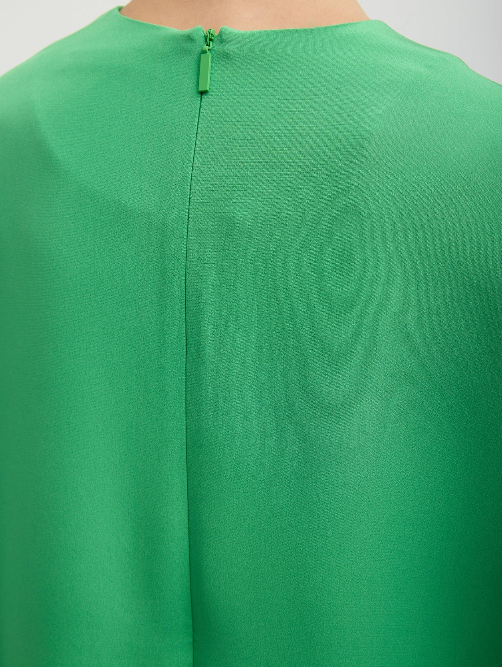 4 Ply Silk Long Sleeve Cocoon Dress in Green