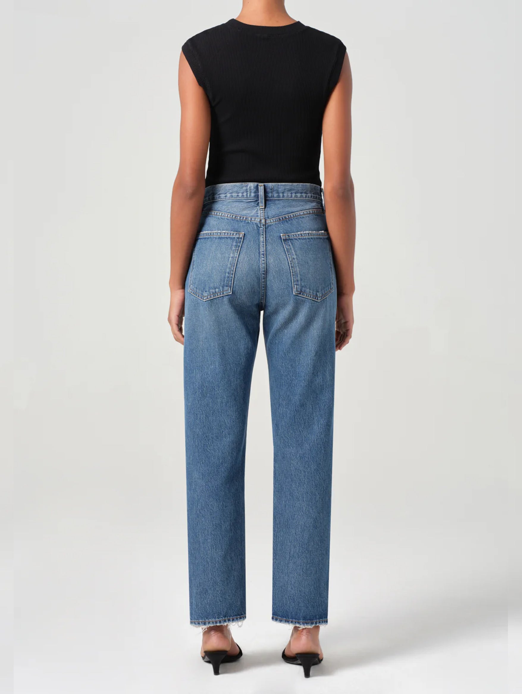 90's Pinch Waist High Rise Straight Jean in Essence