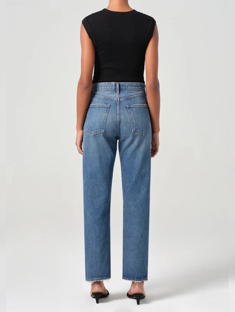 90's Pinch Waist High Rise Straight Jean in Essence