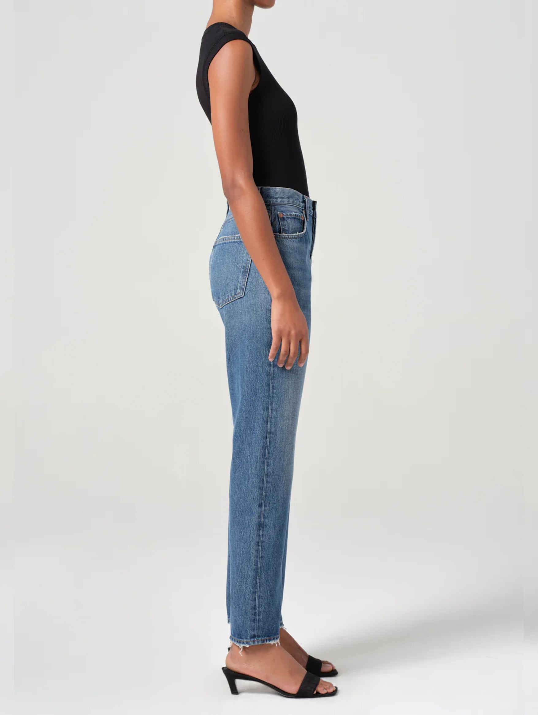 90's Pinch Waist High Rise Straight Jean in Essence