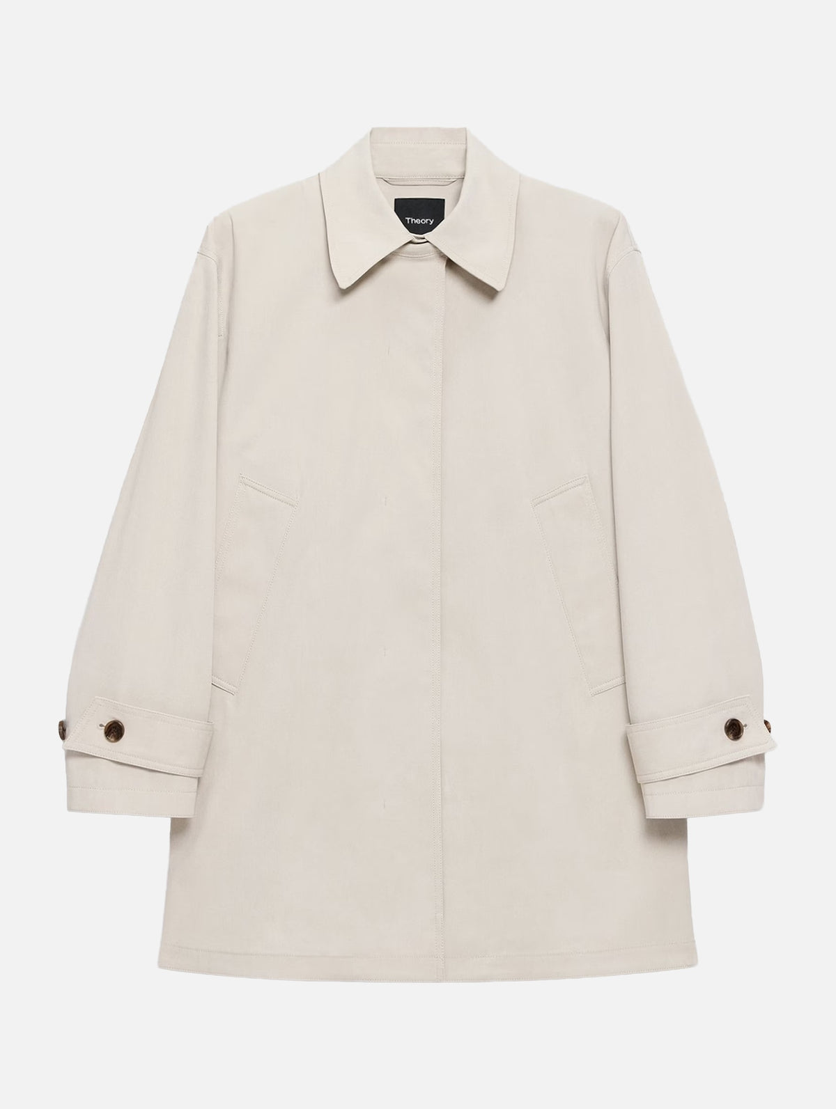 A-Line Cotton Trench Coat in Sand