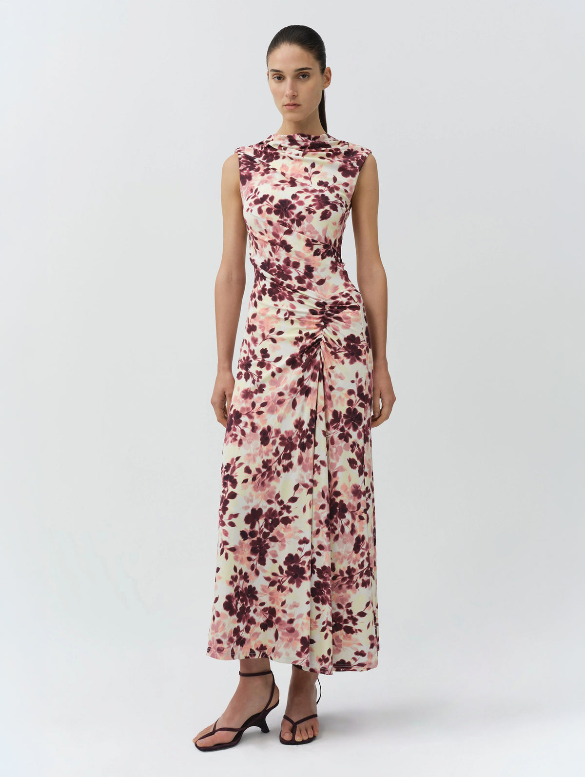 Acacia Midi Dress in Fig Multi