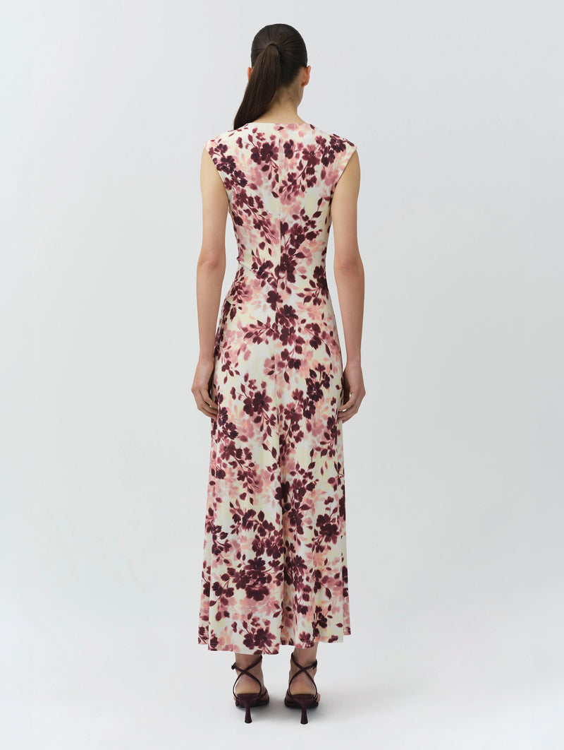 Acacia Midi Dress in Fig Multi