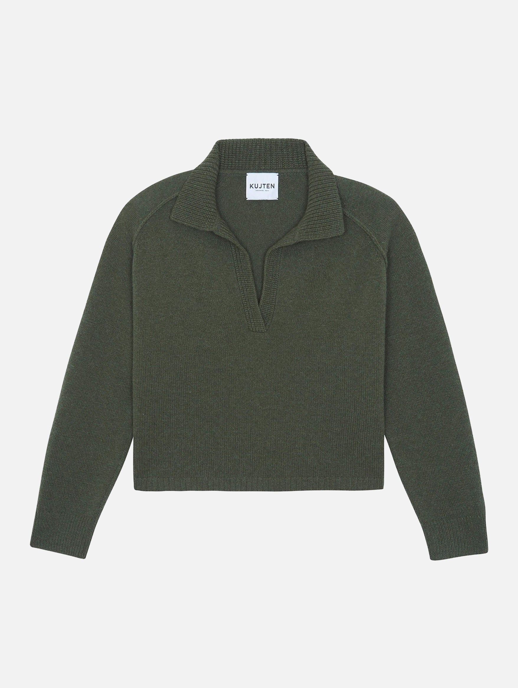 Aenora Polo Sweater in Kaki Fonce
