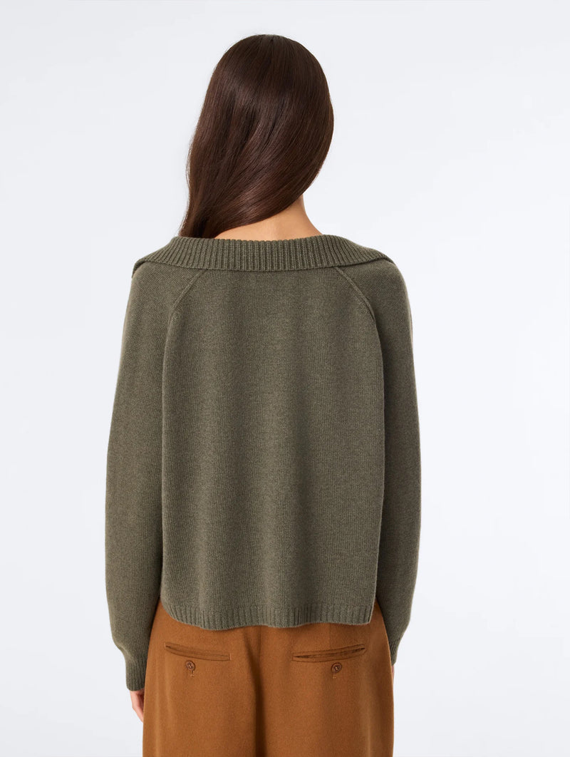 Aenora Polo Sweater in Kaki Fonce