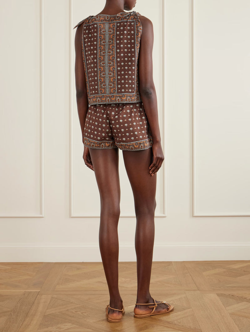 Amalia Top in Terre Foulard De La Mer