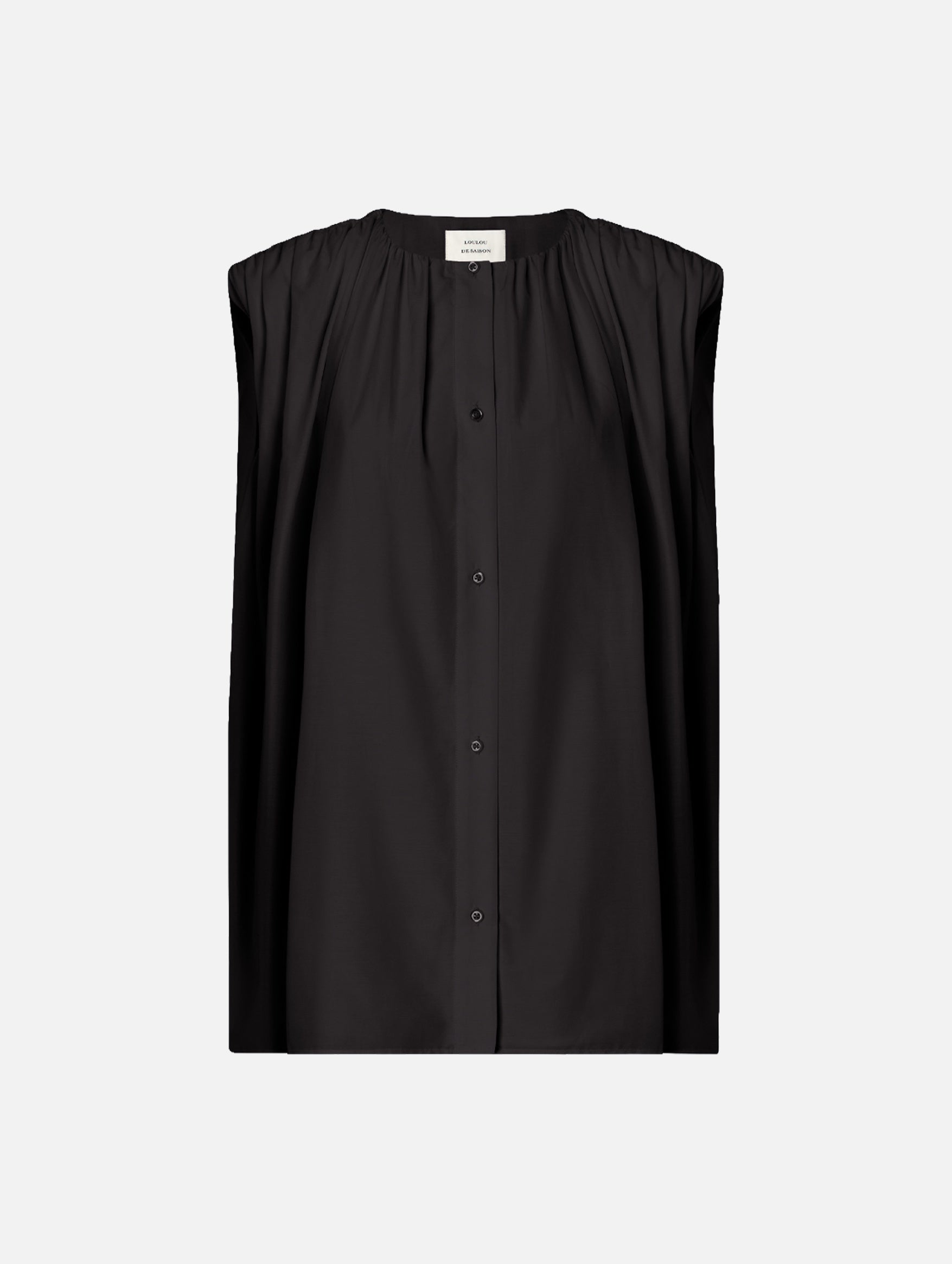 Anca Gathered Blouse in Black