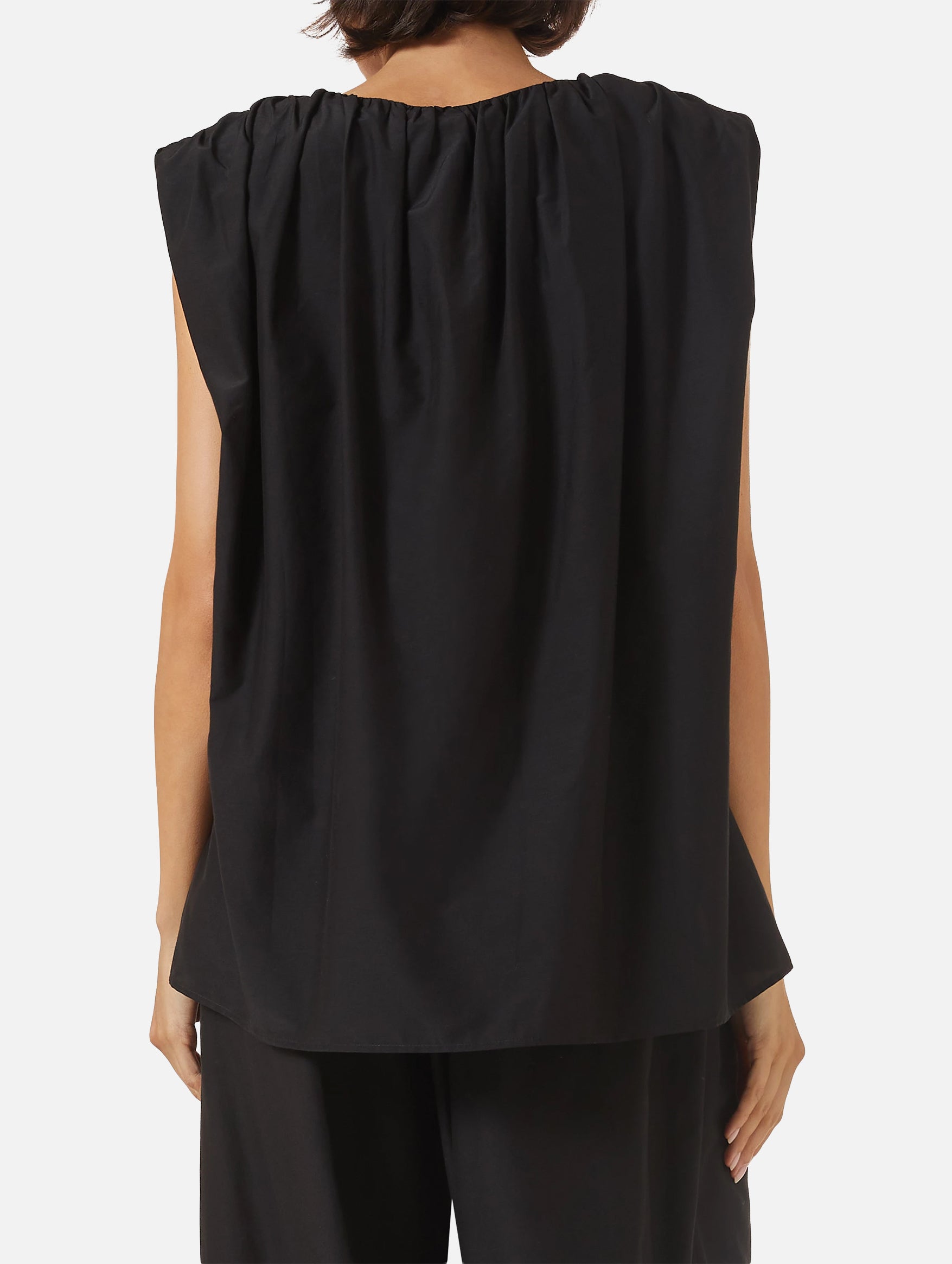 Anca Gathered Blouse in Black