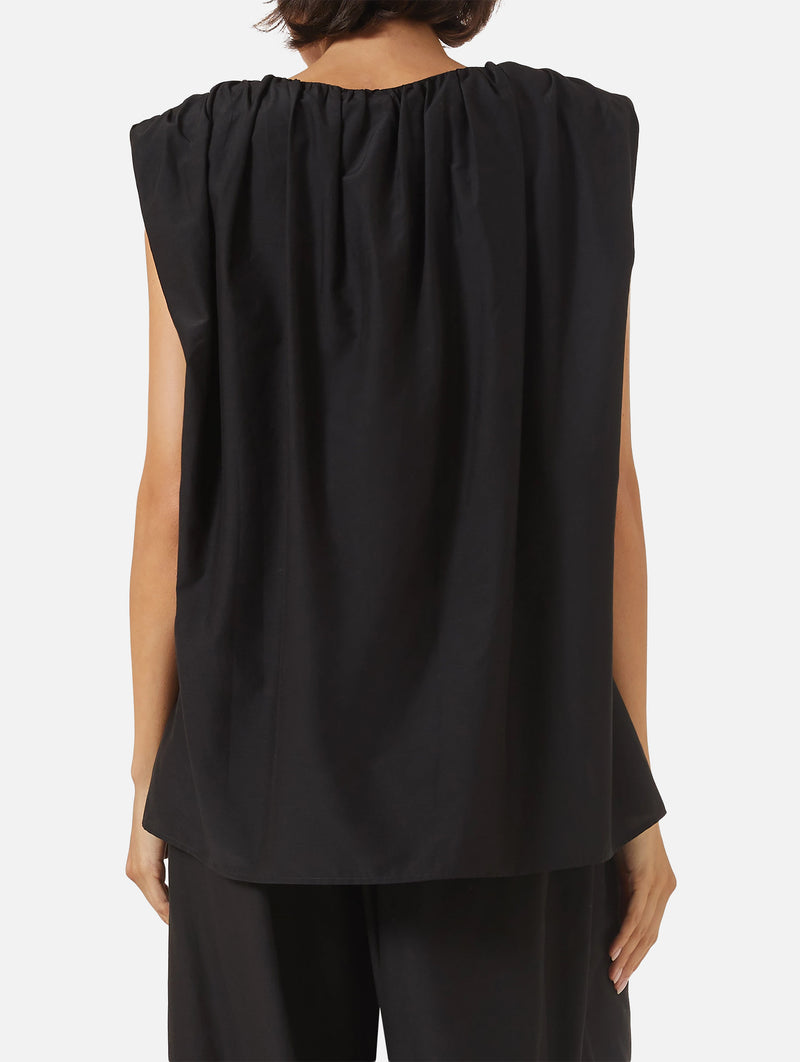 Anca Gathered Blouse in Black
