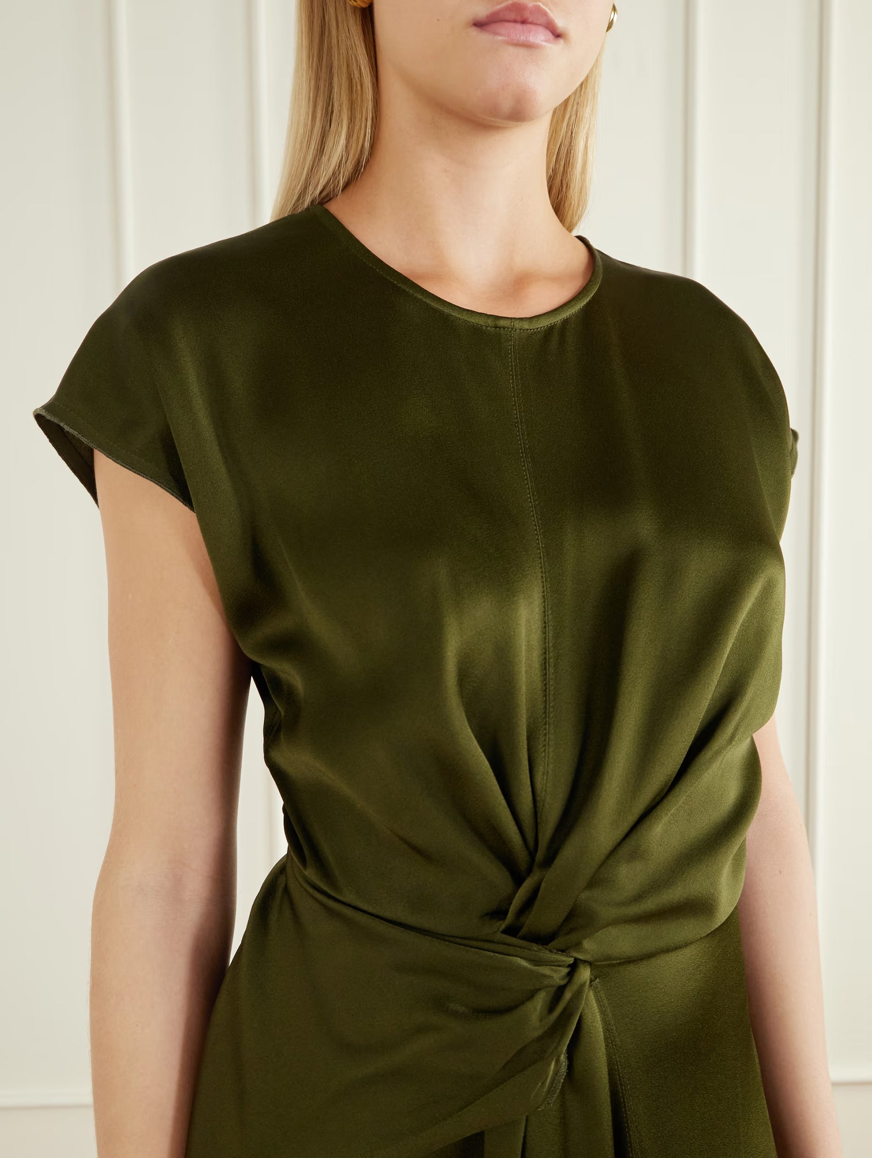 Aria Midi Dress in Marsh Green
