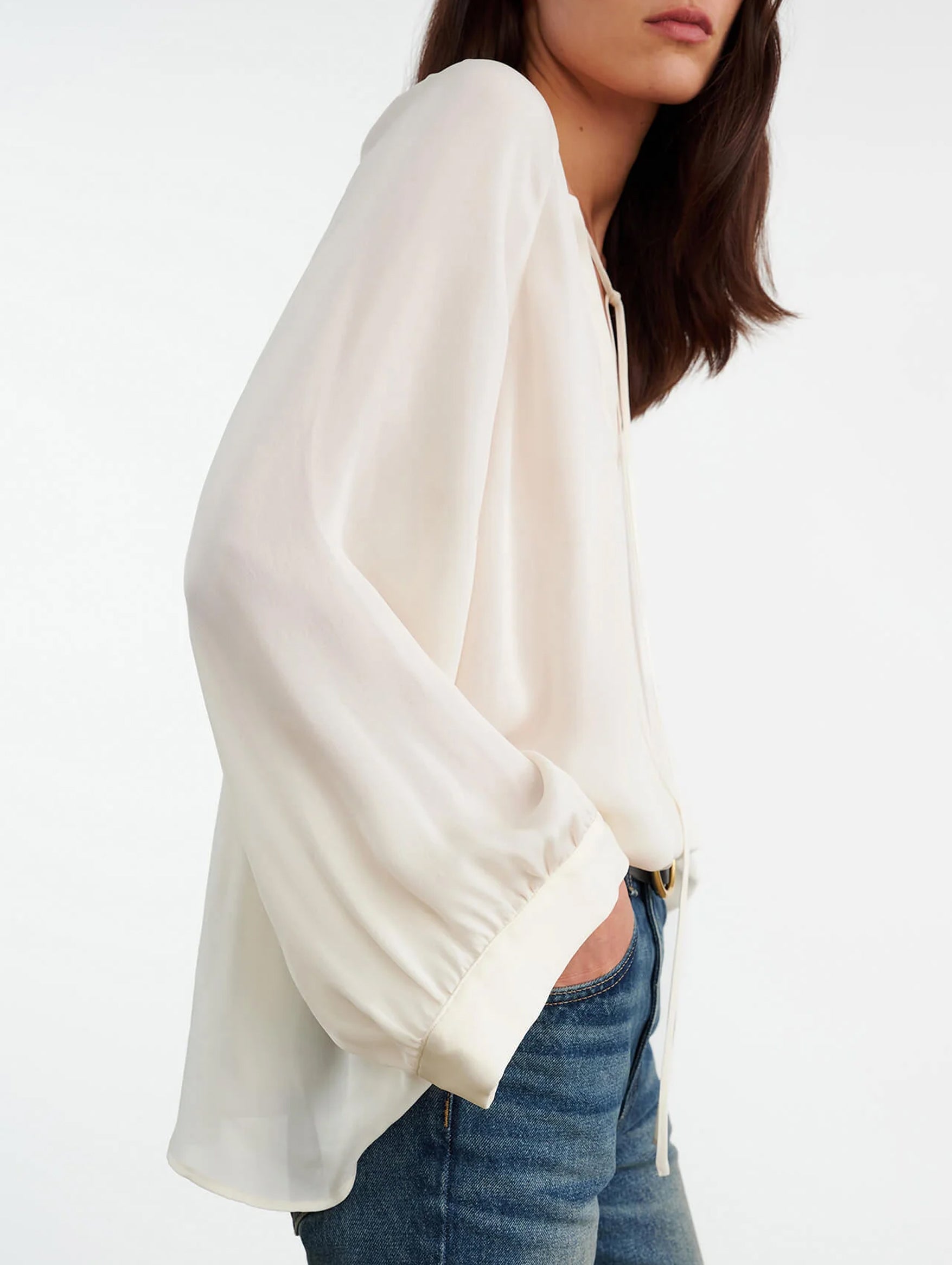 Acadia Blouse in Ivory