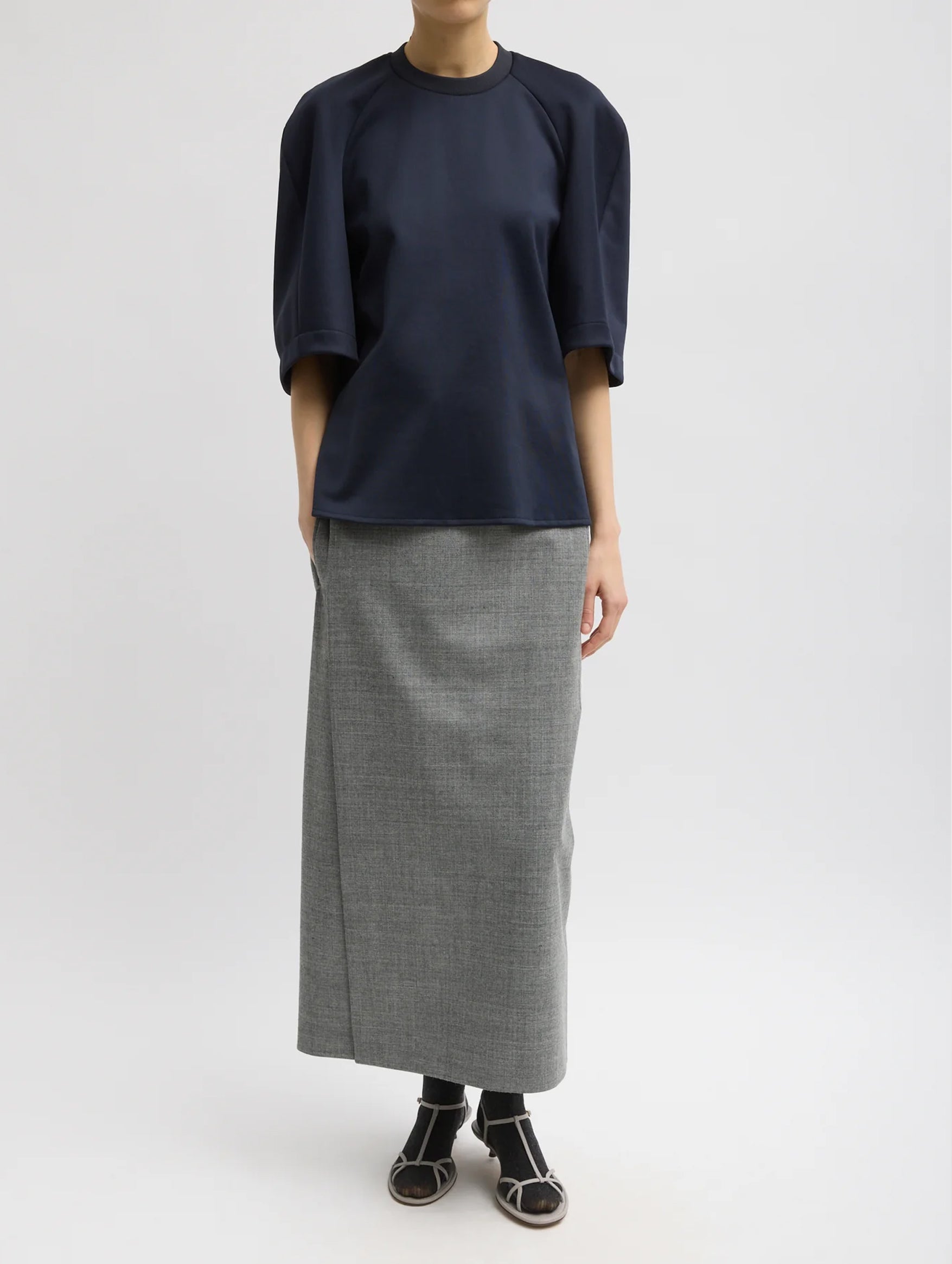 Active Knit Raglan Top in Navy