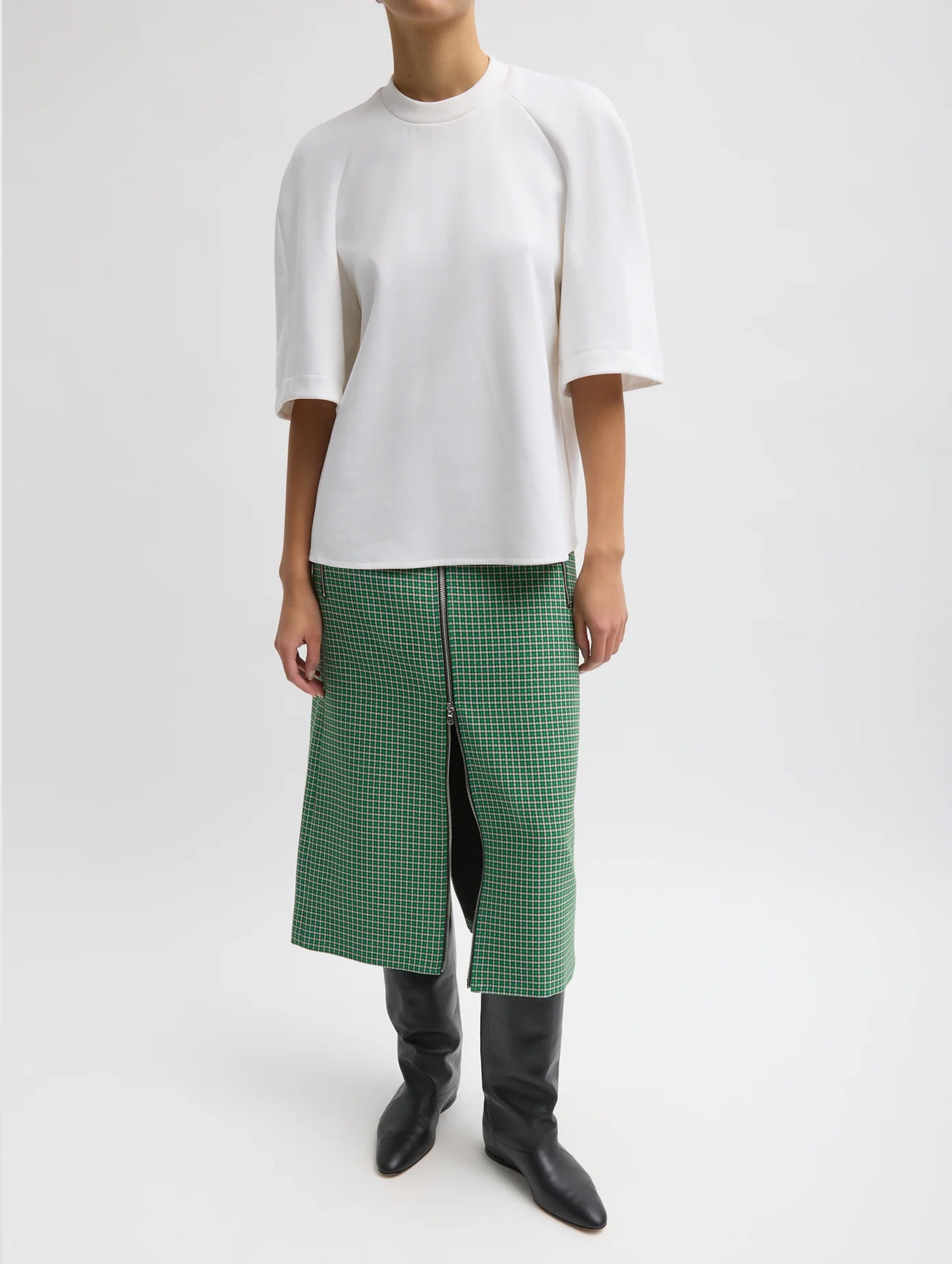 Active Knit Raglan Top in White