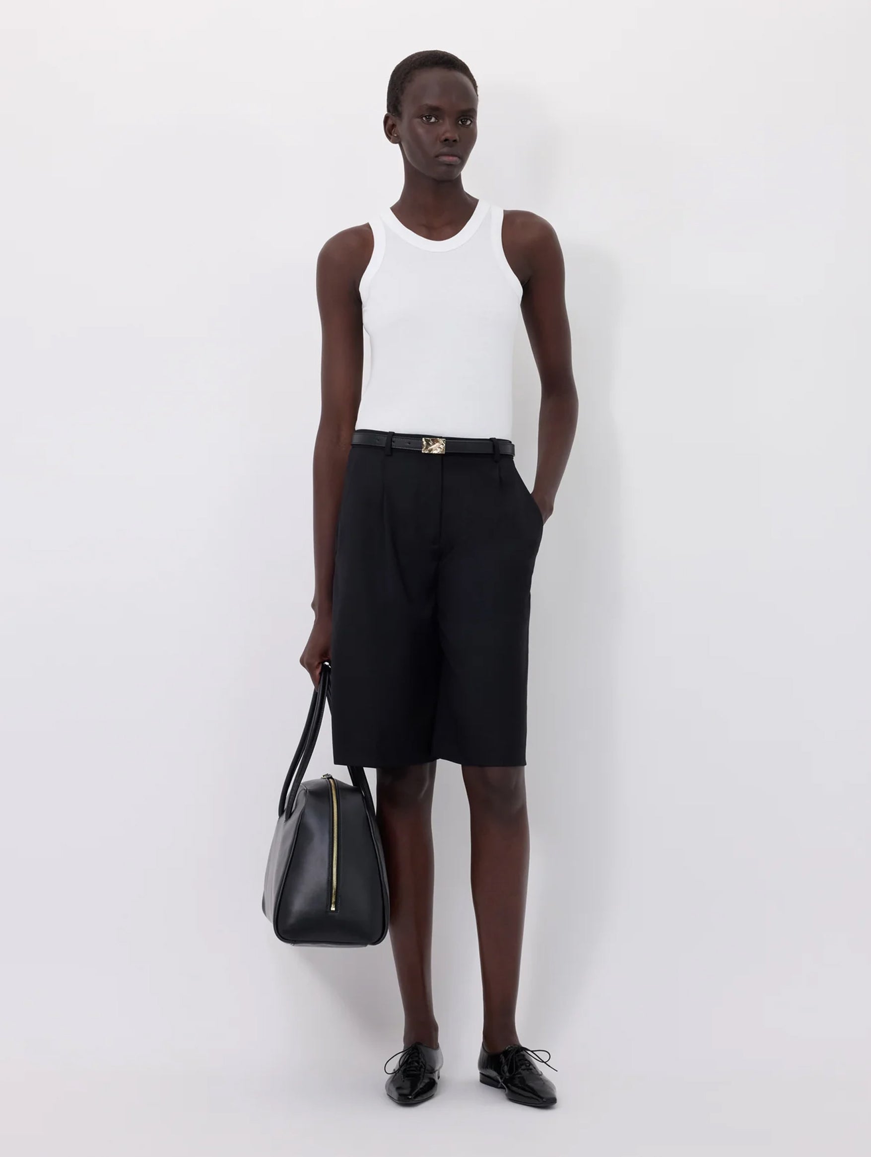 Adler Wool Bermuda Shorts in Black