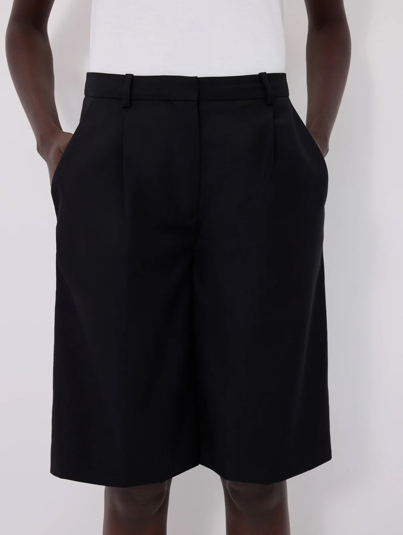 Adler Wool Bermuda Shorts in Black