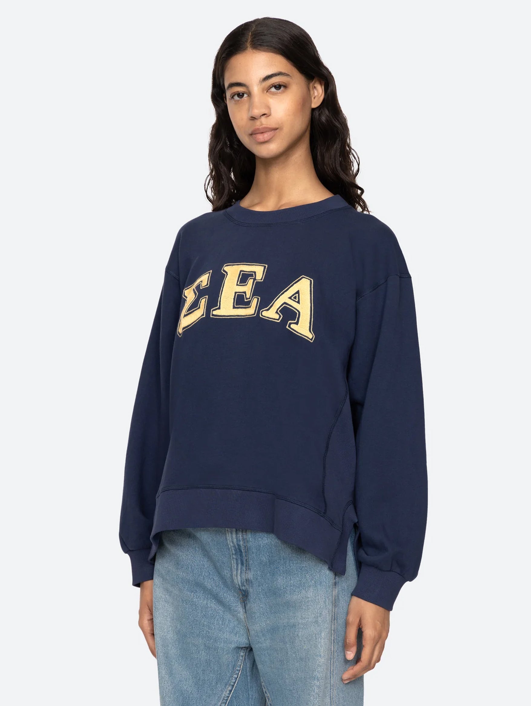 Adonis Embroidery Sweatshirt in Navy