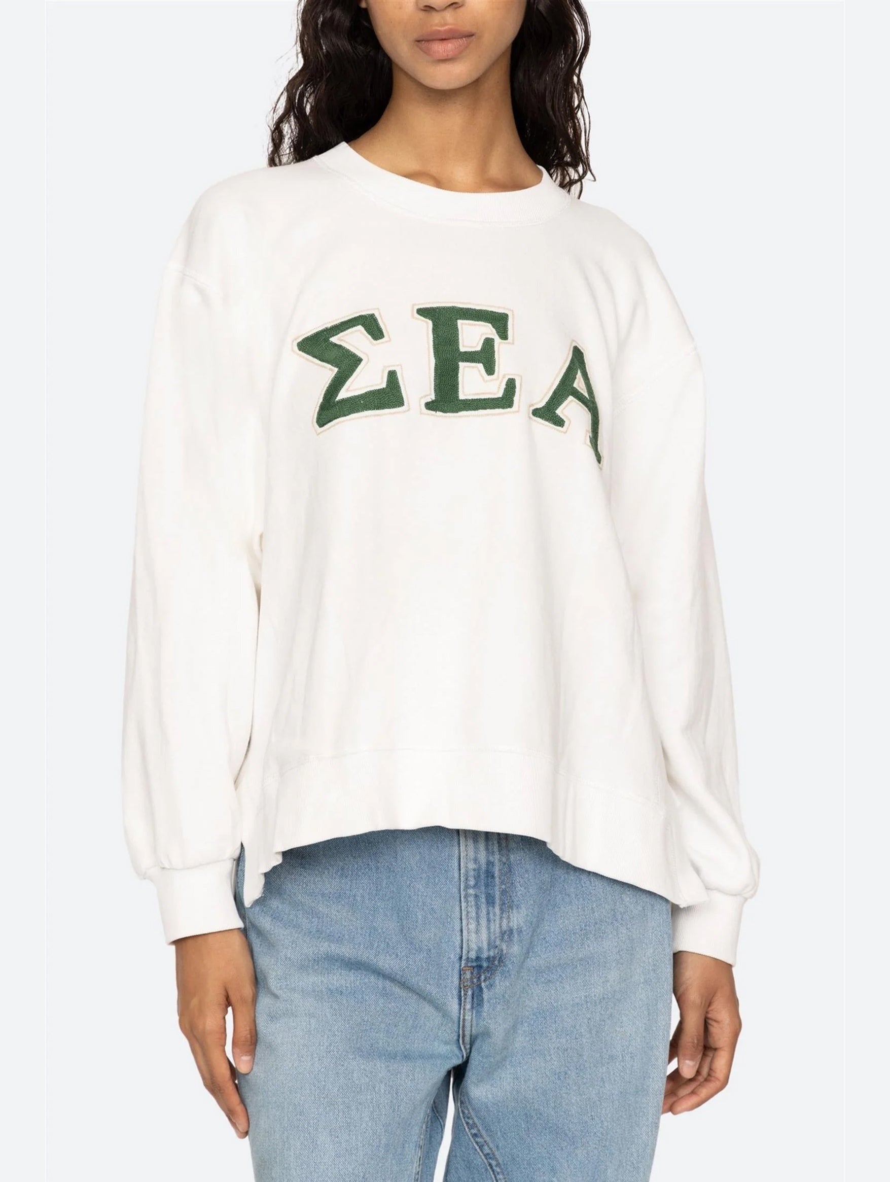 Adonis Embroidery Sweatshirt in White