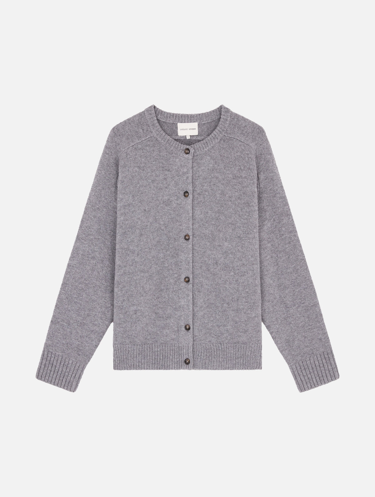 Aidar Round Neck Cardigan in Moon Grey